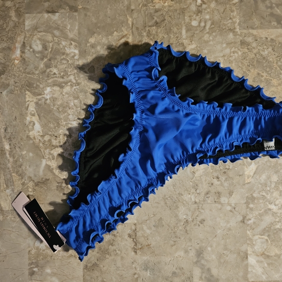 Blue Ruffled Bikini Bottom - Picture 2 of 3